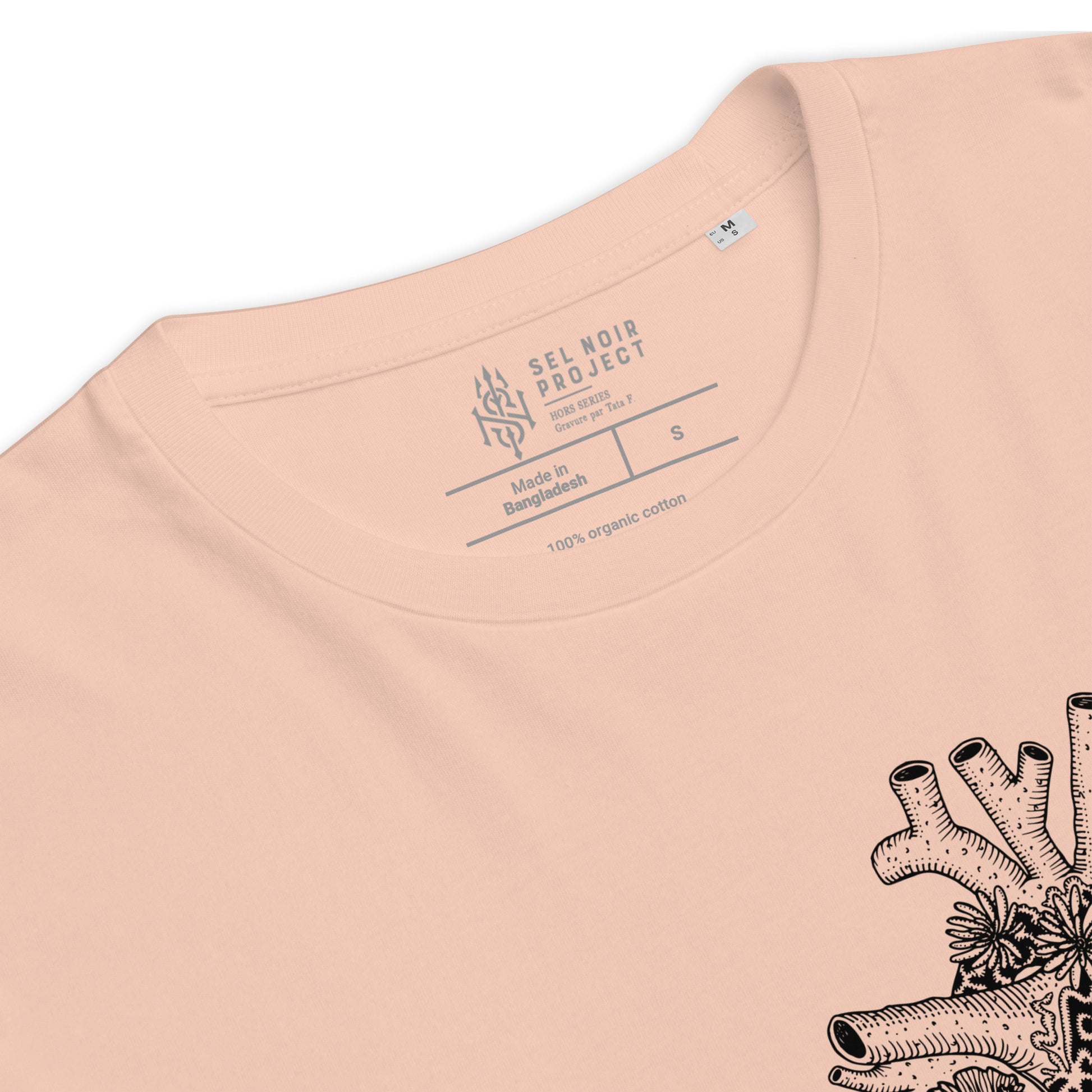 CORAIL T-shirt unisexe en coton biologique Sel Noir Project